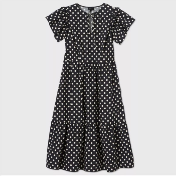 Who What Wear Dresses & Skirts - NEW Who What Wear Dot Bell Short Sleeve Dress L
